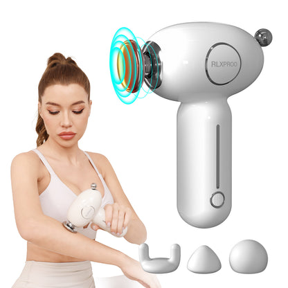 DRS-8120D Mini Massage Gun - Deep Tissue Percussion Massager With Heating Function, 5 Speed Levels, Portable Muscle Relaxation For Athletes & Recovery, USB Rechargeable - DropOnline.co