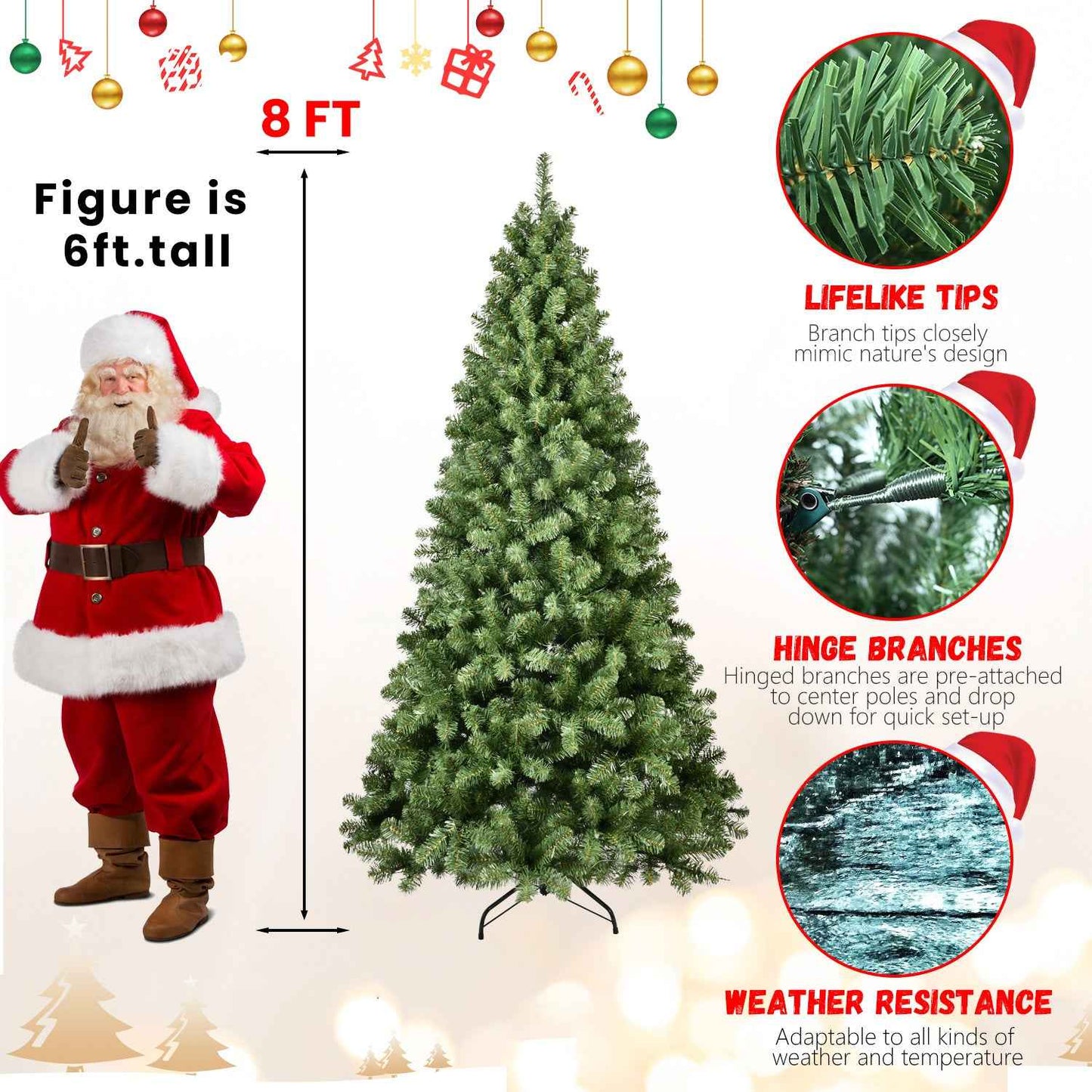 PE/PVC Green Christmas Tree - Premium Mixed Material Holiday Decoration