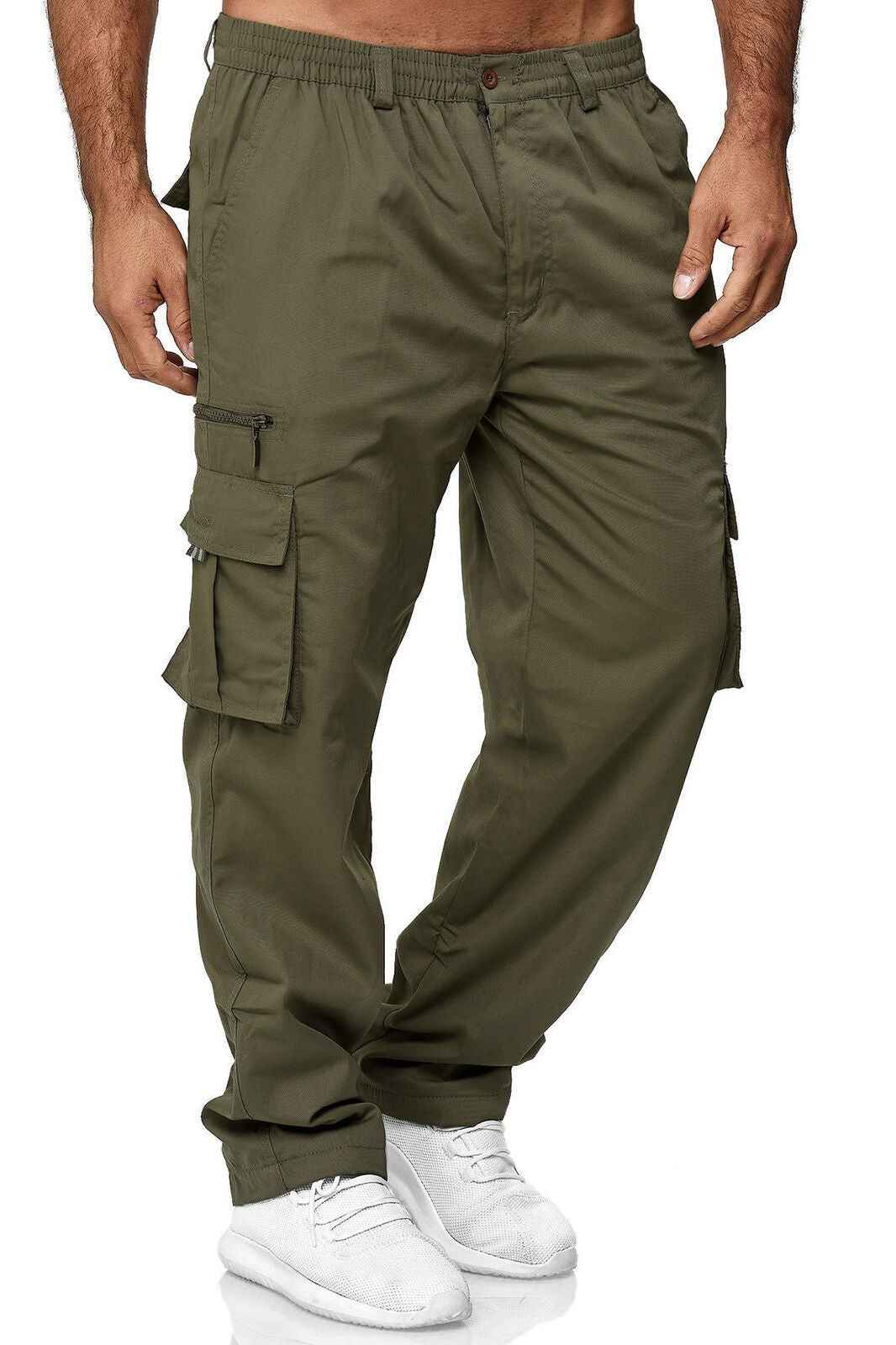Men's Casual Multi-Pocket Cargo Pants - Loose Straight Fit Trousers