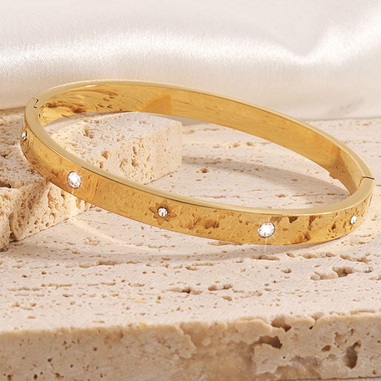 Stainless Steel Gold Bracelet - Love Nail Design