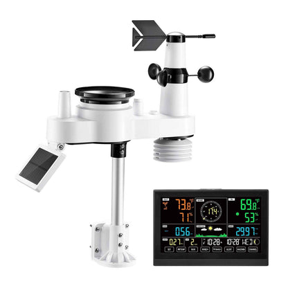 7-in-1 Wireless Weather Station 7.5 In Display Indoor Outdoor Thermometer Sensor