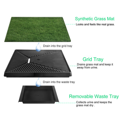 1Pc Dog Potty Training Artificial Grass Pad Pet Cat Toilet Trainer Mat Puppy Loo Tray Turf For Small Medium Dogs Indoor Outdoor Use - DropOnline.co
