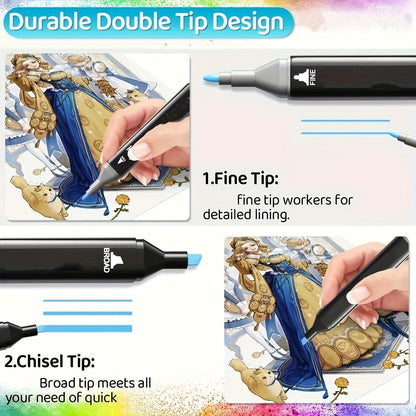 Alcohol Markers 120  Healthy Bright Professional Multi Colour Pens All Children Fold Color Naturally Colour Markers Oil-Based Scientific Purity Permanent Marker Pen - DropOnline.co