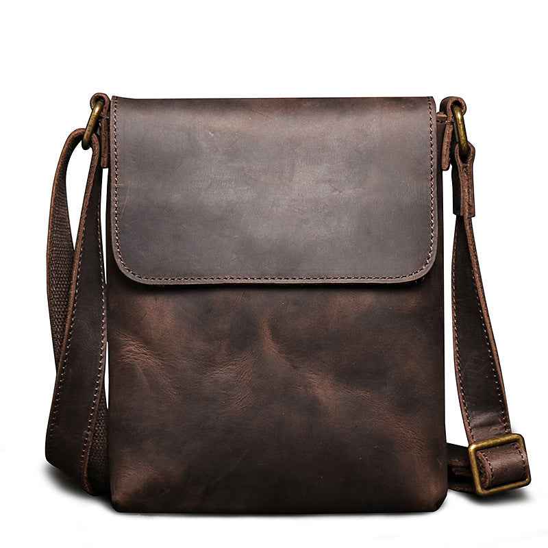 Fashion Simple Messenger Bag Genuine Leather Men