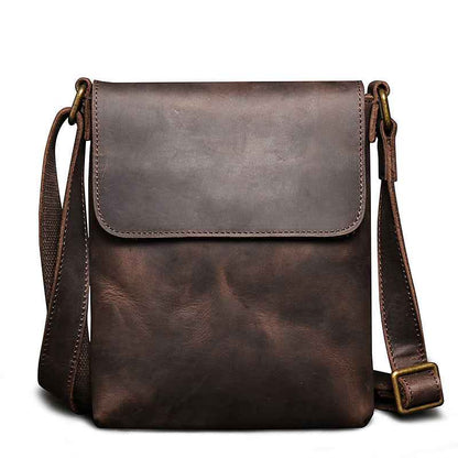 Fashion Simple Messenger Bag Genuine Leather Men