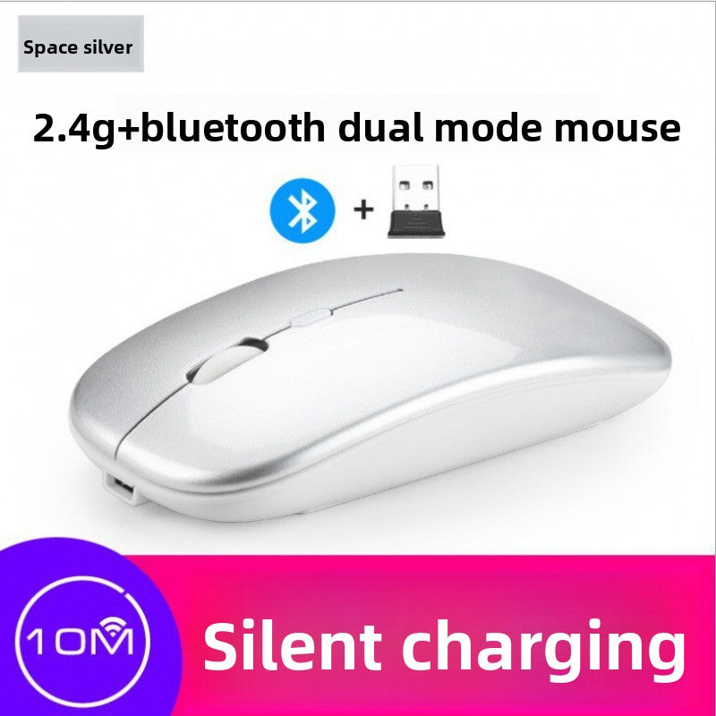 Bluetooth Dual-Mode Wireless Mouse - 2.4G + Bluetooth Rechargeable Silent Mouse