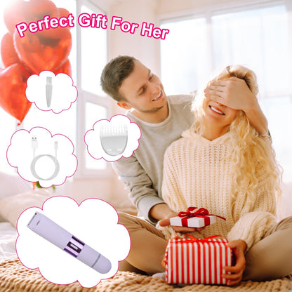 1Pc 2 In 1 Bikini Trimmer For Women Dual Head Cordless Body Shaver IPX5 Waterproof Rechargeable Pubic Hair Razor Wet And Dry Use For Bikini Underarm Leg Arm Body Face - DropOnline.co