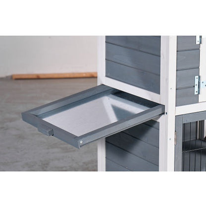 Large Outdoor Chicken Coop Cage Weatherproof 2-Story Chicken Coop  Rabbit Hutch, Wooden Indoor Outdoor Pet House With No-Leak Tray, Waterproof Roof  Pull-Out Tray 50.98 Lx 48.23 H, Grey, Blue - DropOnline.co