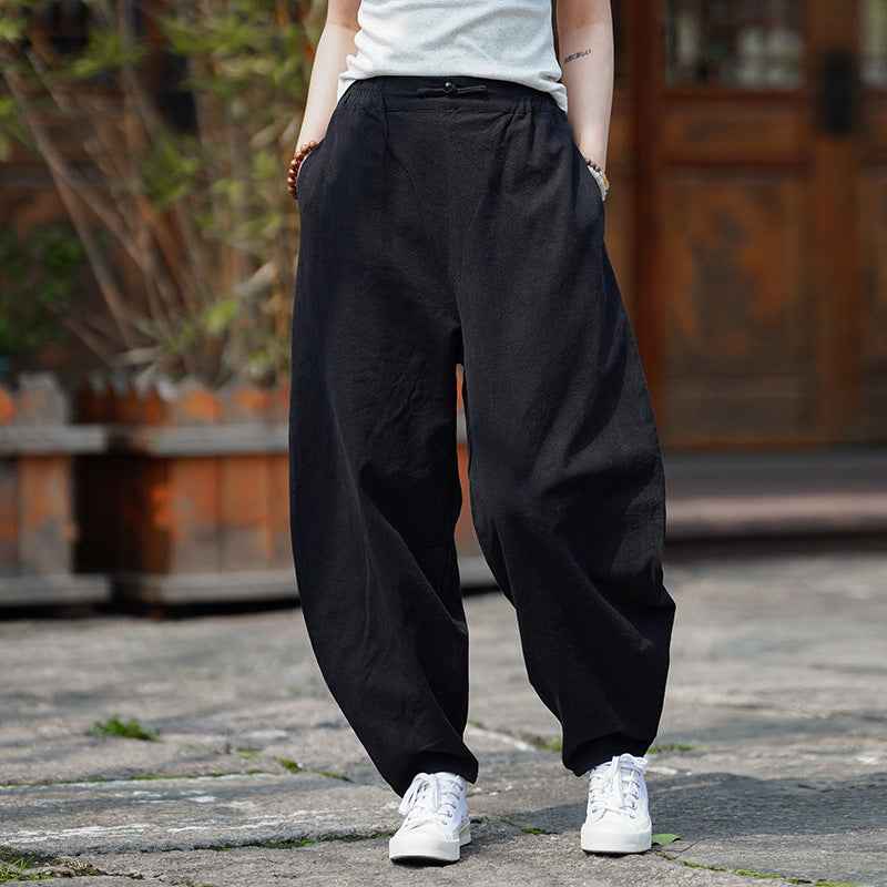 Linen Casual Harem Pants Loose Wide-leg Pants