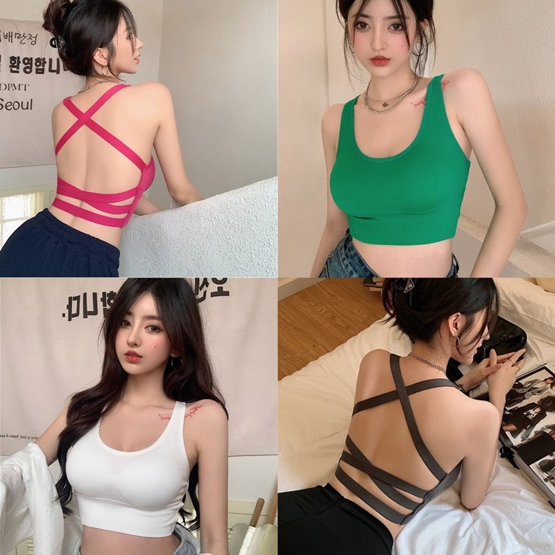 Women's Knitted Camisole - Seamless Padded Tank Top