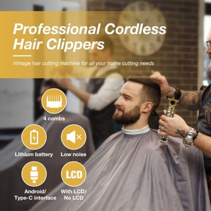 Beard Trimmer Hair Clippers Cordless Rechargeable Hair Cutting Barber Shaving Machine For Men USB Charging - DropOnline.co