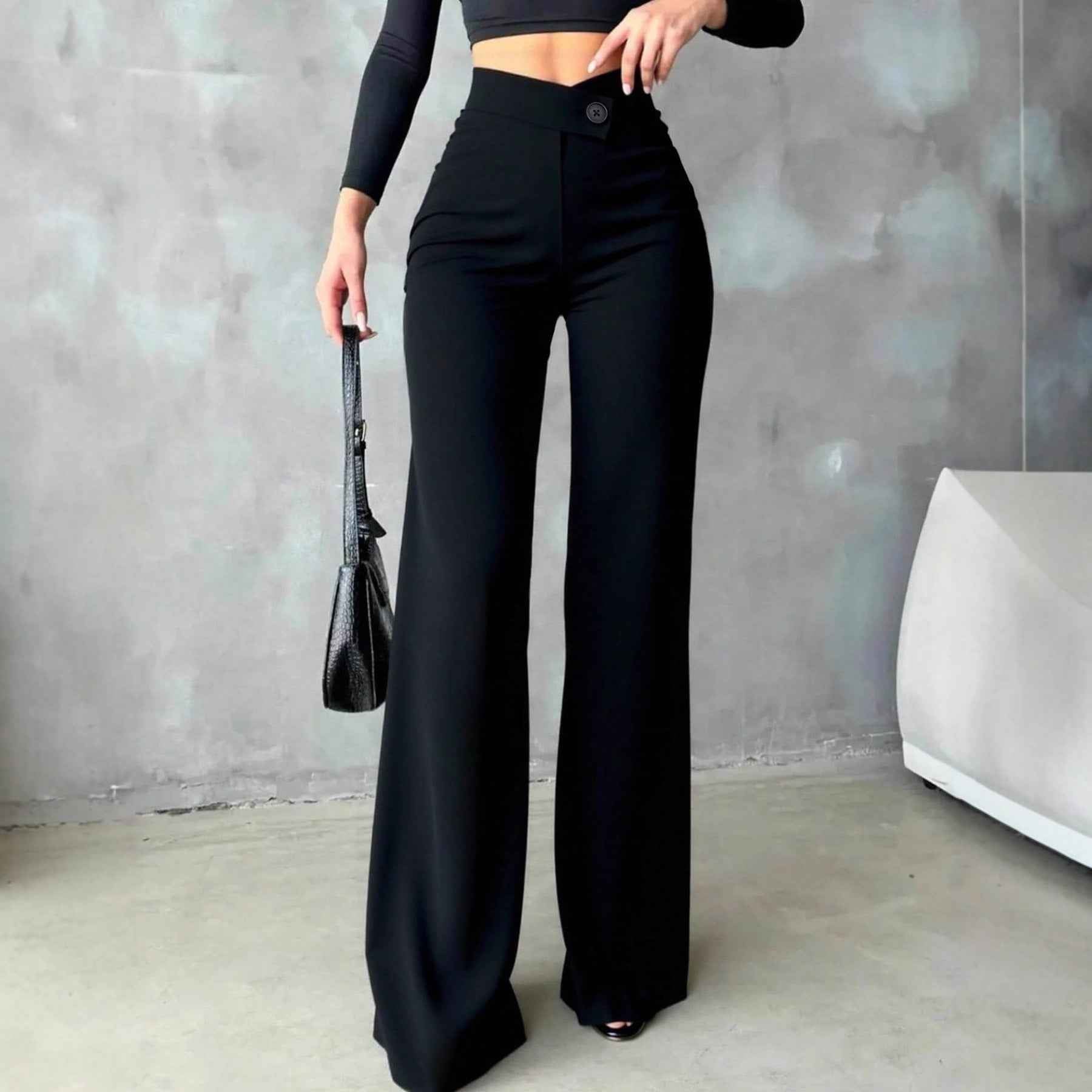 Women's High Waist Straight Pants