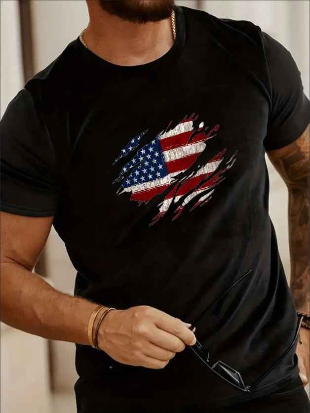 Men's Printed Short Sleeve T-Shirt - Trendy Casual Graphic Tee