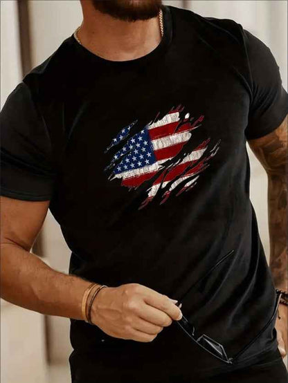Men's Printed Short Sleeve T-Shirt - Trendy Casual Graphic Tee
