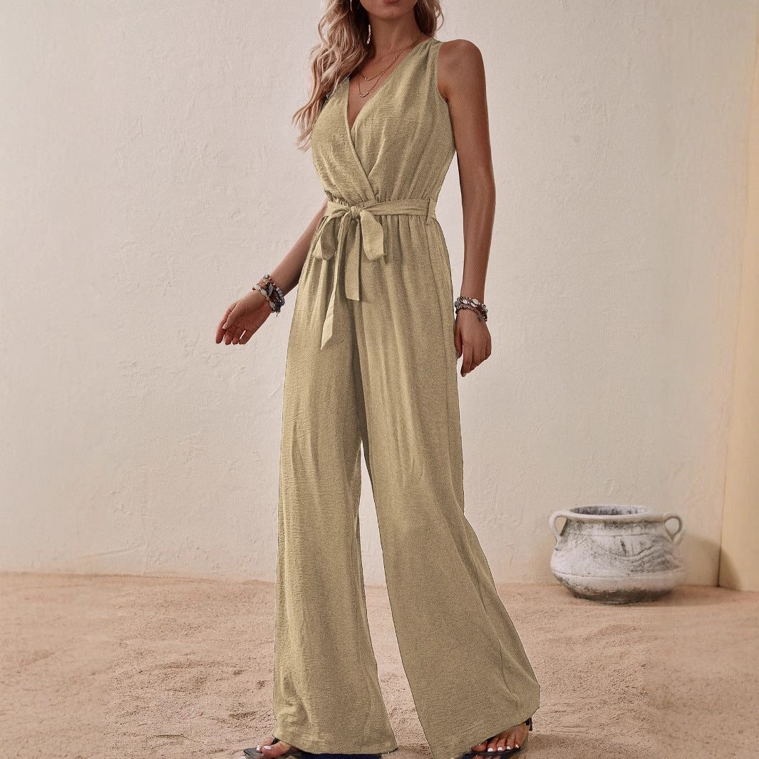 High-Waisted Sleeveless Jumpsuit