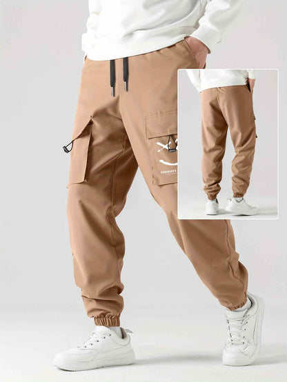 Men's Straight Ankle Tied Overalls - Wear-Resistant Casual Cargo Pants