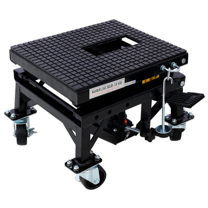 300 Lbs Hydraulic Motorcycle Scissor Jack Lift Foot Step Wheels For Small Dirt Bikes,black Color