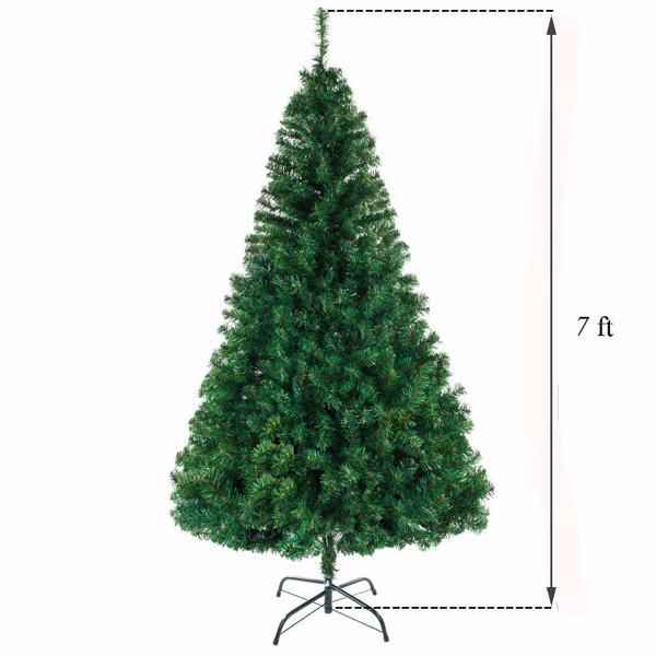 Green 7ft 1100 Branch PVC Christmas Tree - Full Lush Design - DropOnline.co
