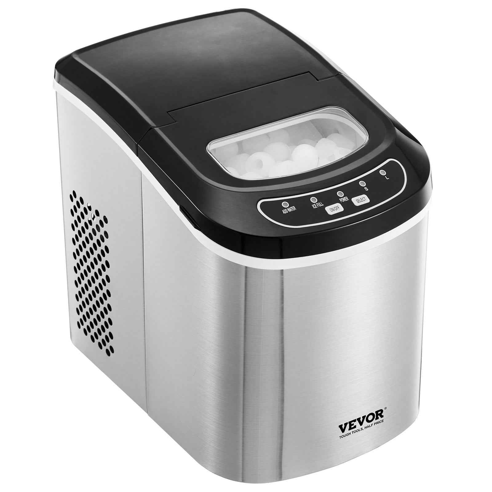 Portable Countertop Ice Maker 33Lbs/24H Self-Cleaning With Scoop Basket Home Bar