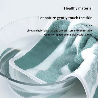 Wide And Narrow Striped Towel Set Coral Fleece Bath Towel