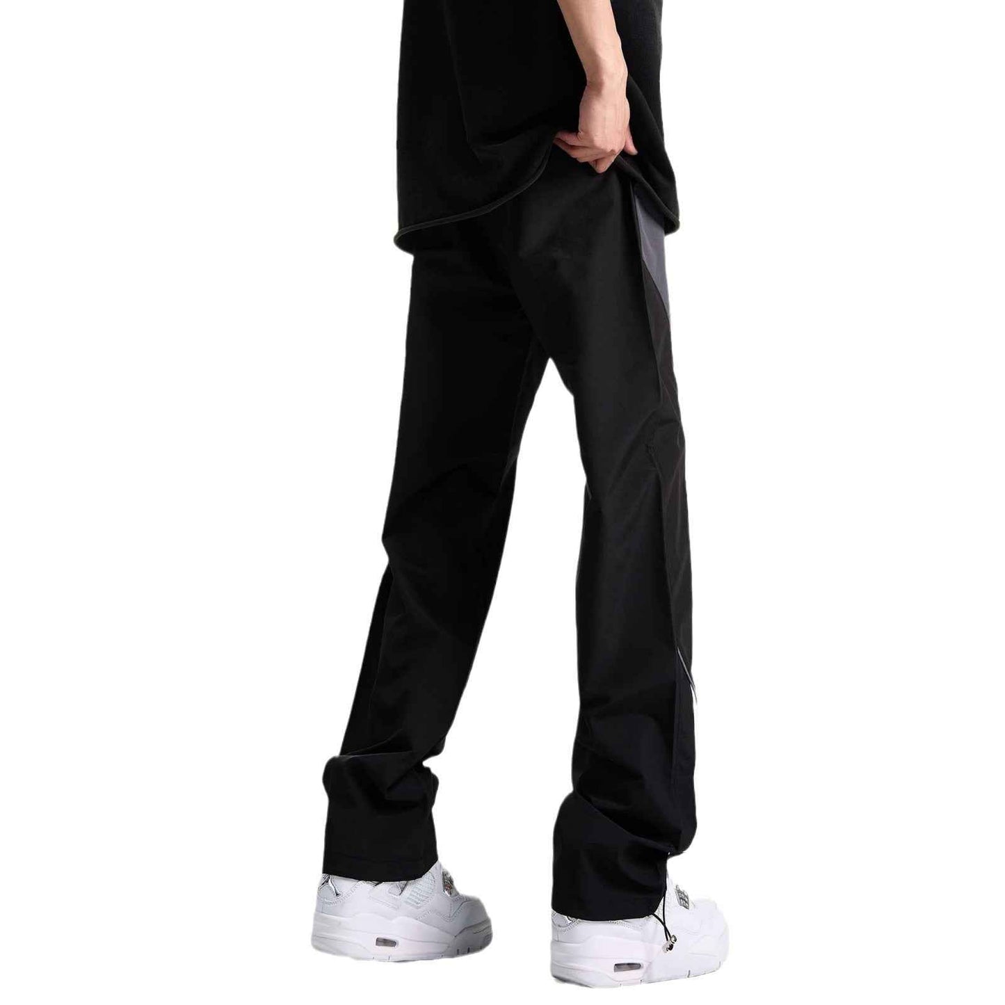 Men's Patchwork Striped Straight-Cut Casual Pants