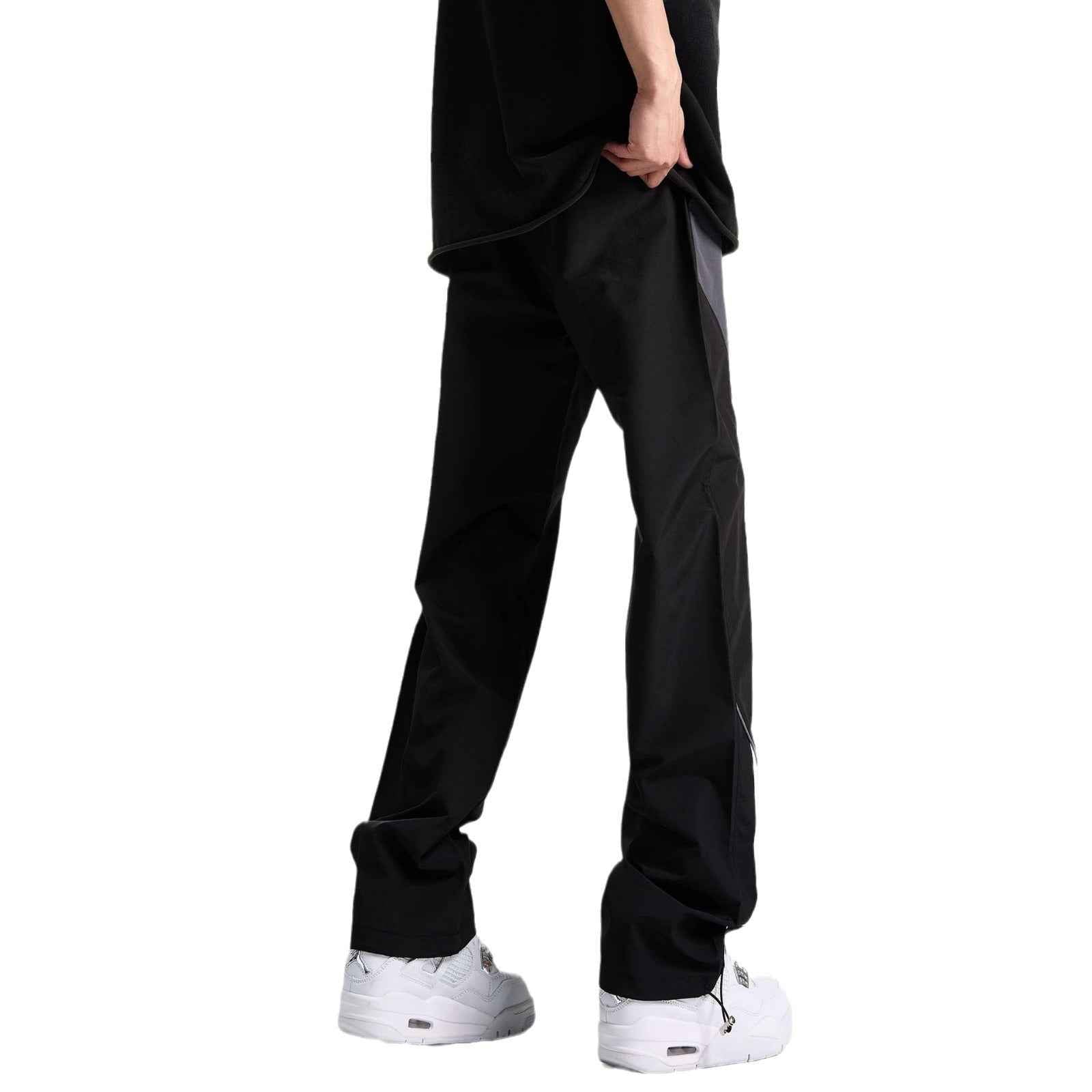 Men's Patchwork Striped Straight-Cut Casual Pants