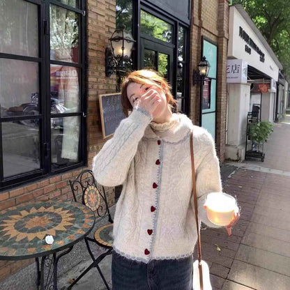 Thickened Cable-knit Sweater Cardigan