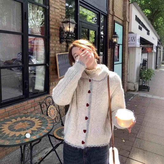 Thickened Cable-knit Sweater Cardigan