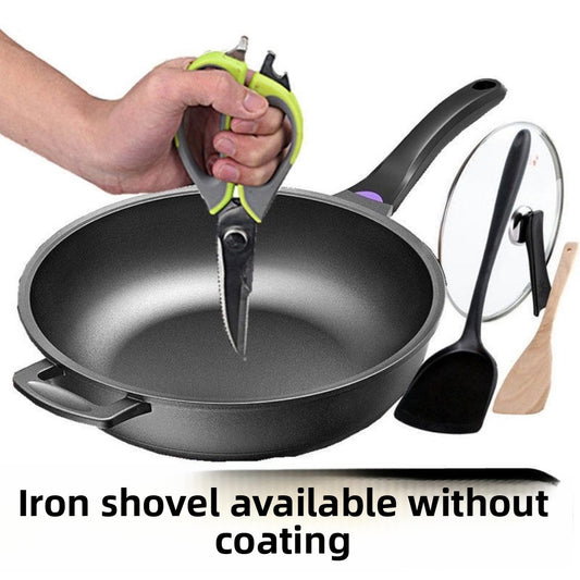 Premium Maifan Stone Non-Stick Wok - Flat Bottom Multi-Layer Composite Pan