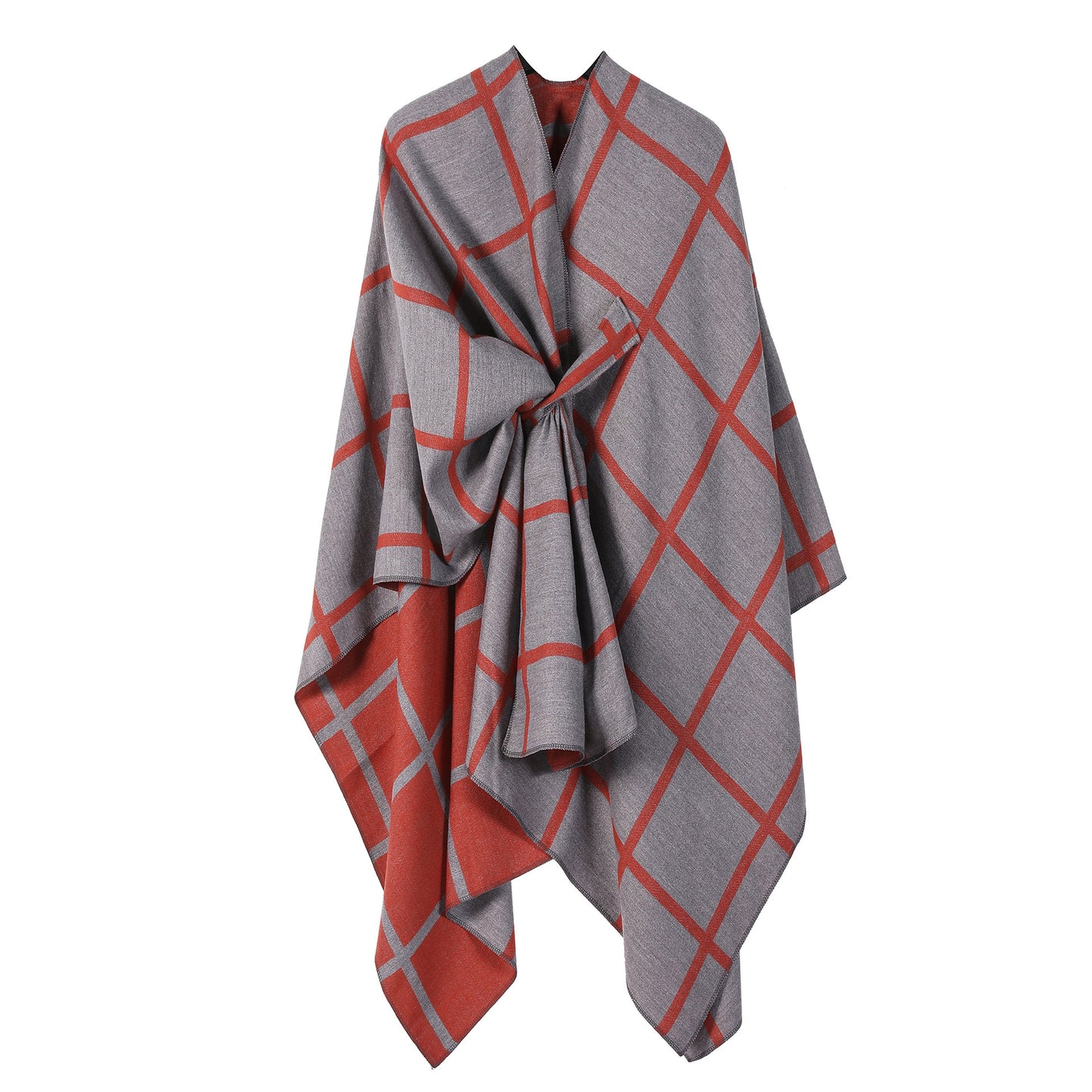 Women's Fashion Gingham Check Warm Scarf - Classic Plaid Winter Wrap