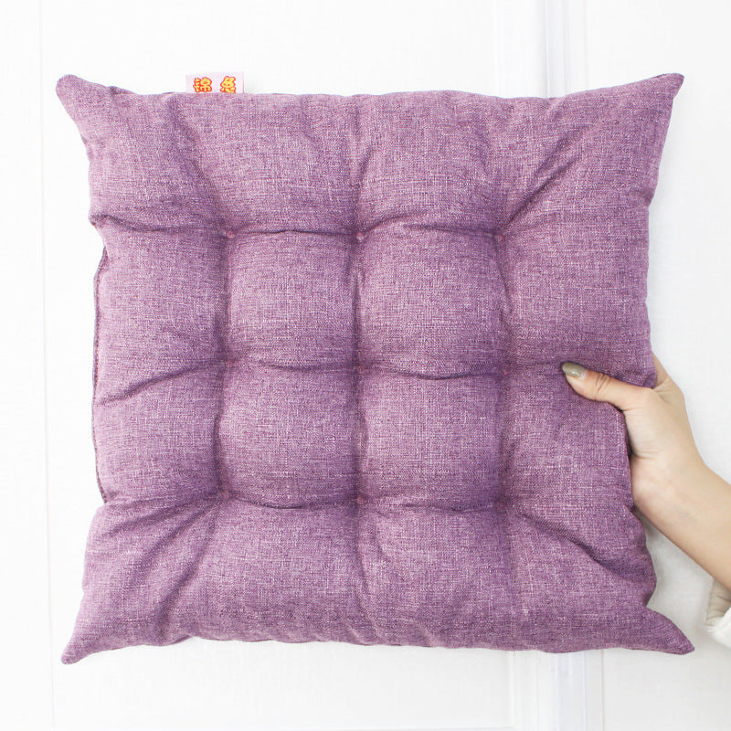 Simple Solid Color Linen Dining Chair Cushion