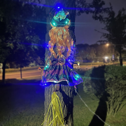 Halloween Witch Outdoor Pendant - Lighted Courtyard Decoration
