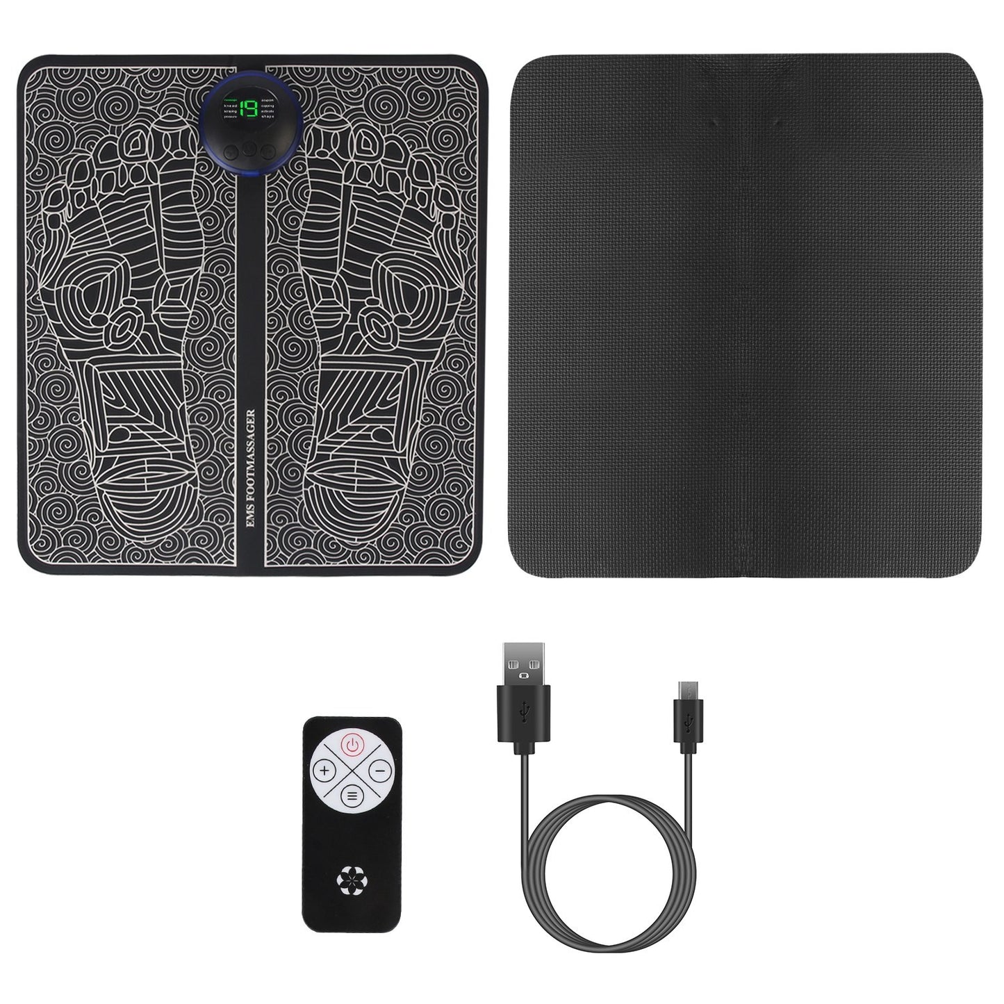 1Pc Foot Massage Pad Electric Stimulator Massager Unit Leg Reshaping Muscle Pain Relax Foldable Massage Mat With 8 Modes 19 Intensity Levels Remote Control