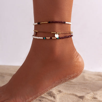 Bohemian Multi-layer Beaded Foot Ornaments Anklet - DropOnline.co