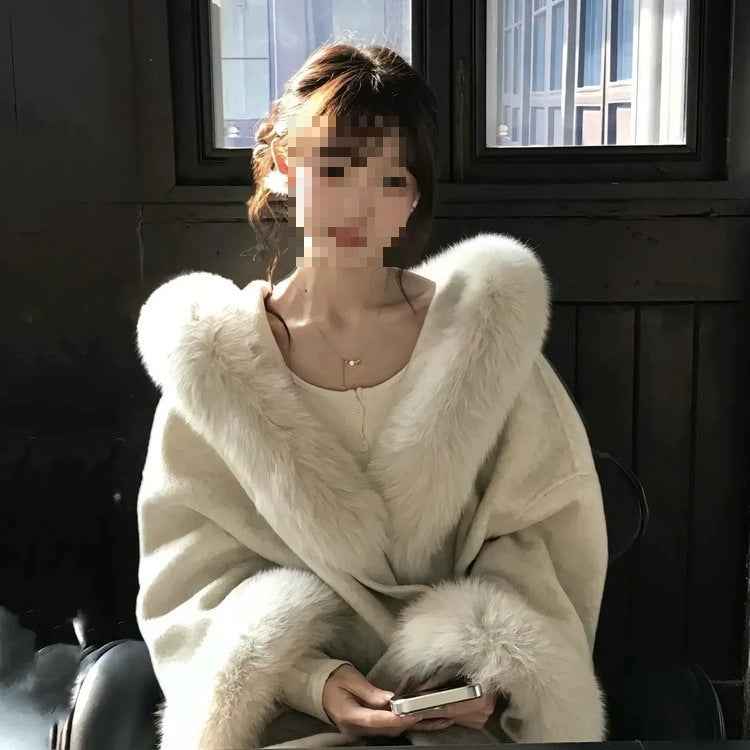 Temperament Noble Fox Fur Collar Coat