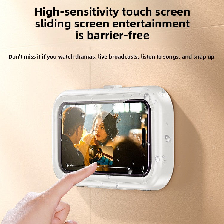 Bathroom Waterproof Phone Holder - Wall-Mount Shower Case with Touch Access