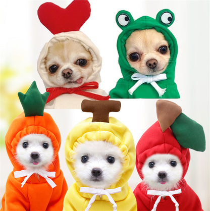Cute Fruit Dog Clothes For Small Dogs Hoodies Winter Warm Fleece Pet Clothing Puppy Cat Costume Coat For French Chihuahua Outfit - DropOnline.co
