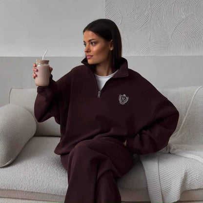 All-matching Comfortable Letter Crew Neck Terry Sweater