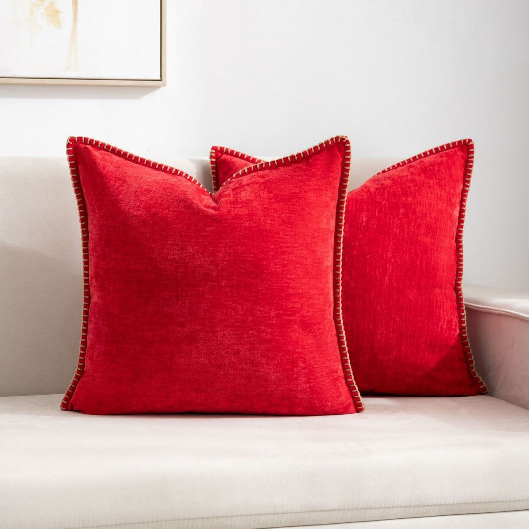 Wool Edge Pillow Cover - Natural Fiber Decorative Cushion Case
