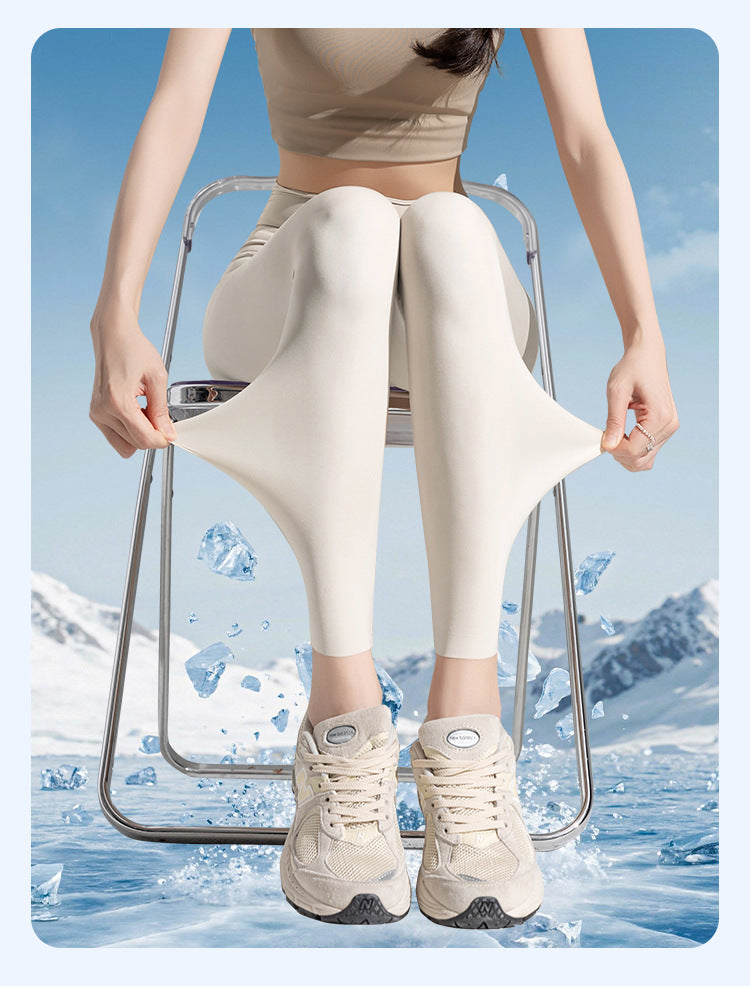 Ice Silk Shark Pants - Women's Ultra-Thin High-Waisted Seamless Leggings