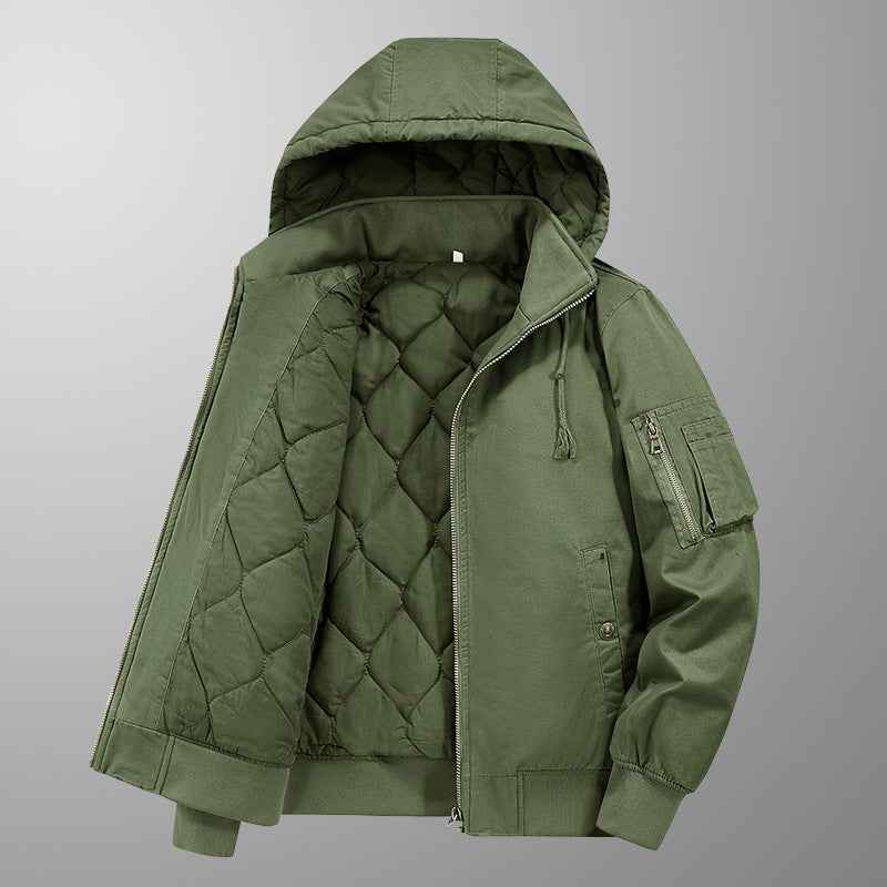 Men's Casual Hooded Padded Work Jacket