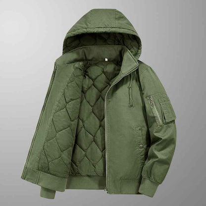 Men's Casual Hooded Padded Work Jacket
