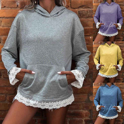 Casual Hooded Long Sleeve Pullover Regular Multi-color Women's Sweater