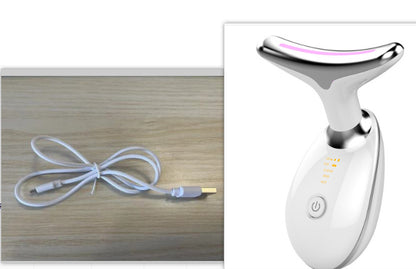 EMS Thermal Neck Lifting Massager - Electric Microcurrent Wrinkle Remover with LED Photon Therapy - DropOnline.co