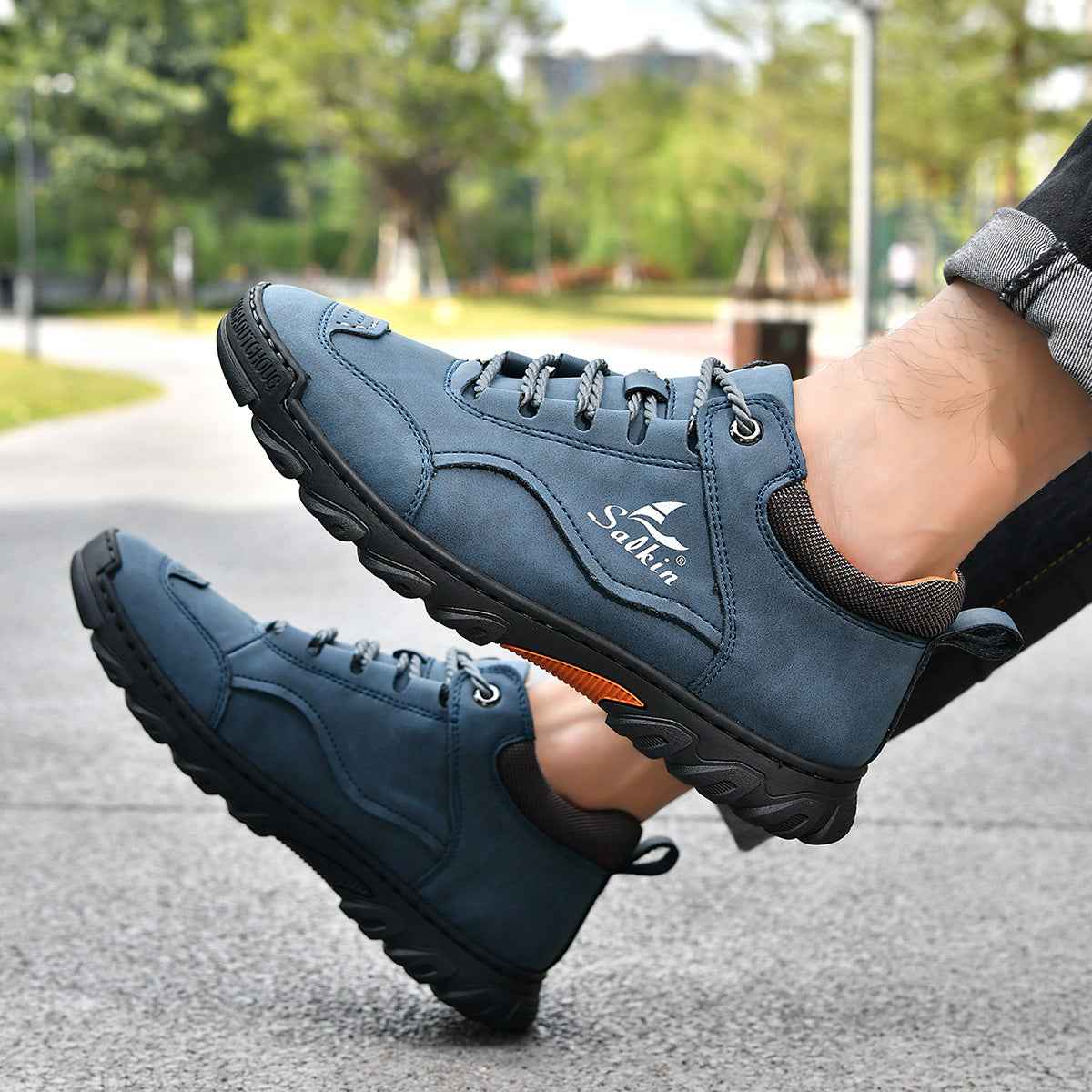 Comfortable Flat Lace-up Casual Shoes For Hiking