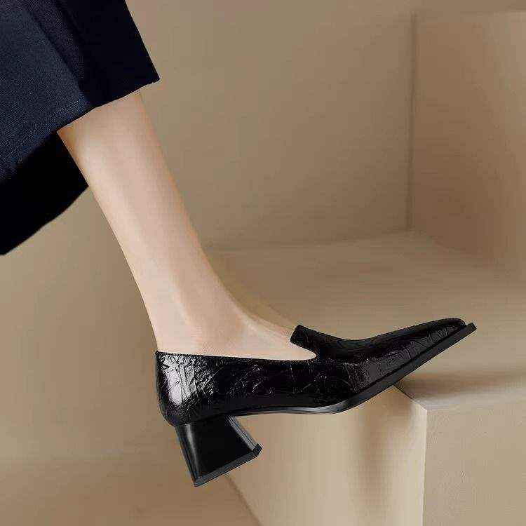 Crack Pointed Deep Mouth High Heels Women