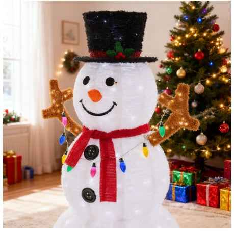 5ft Lighted Snowman - Large Outdoor Christmas Decoration with 200 LED Lights