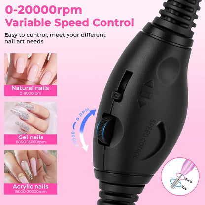 Professional Portable Electric Nail Drill,Manicure Pedicure With Nail Drill Bits - DropOnline.co