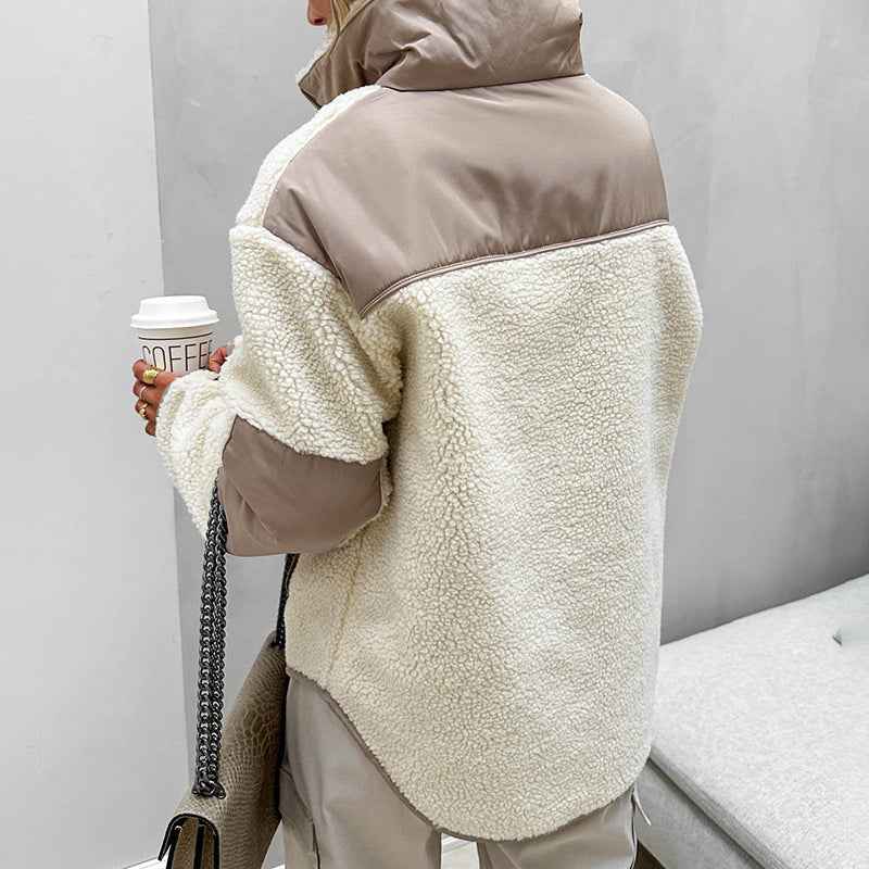 Plush Loose Lapel Pullover Sweater