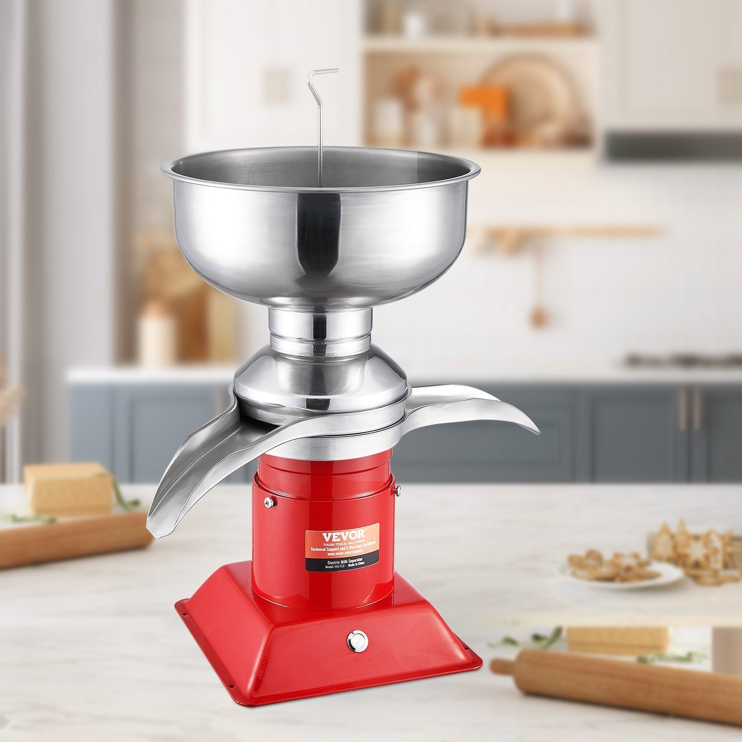 Milk Cream Centrifugal Separator, 304 Stainless Steel Electric Cream Separators, 100L/H Output 10500RPM Goat Milk Separator, 30W Cow Cream Separator, Milk Skimmer With 5L Bowl Capacity, 100-240V